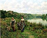Seine Paintings - The Seine at Vernon by Daniel Ridgway Knight